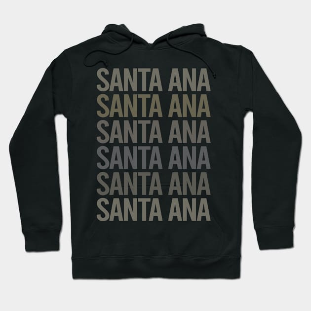 Gray Text Art Santa Ana Hoodie by flaskoverhand